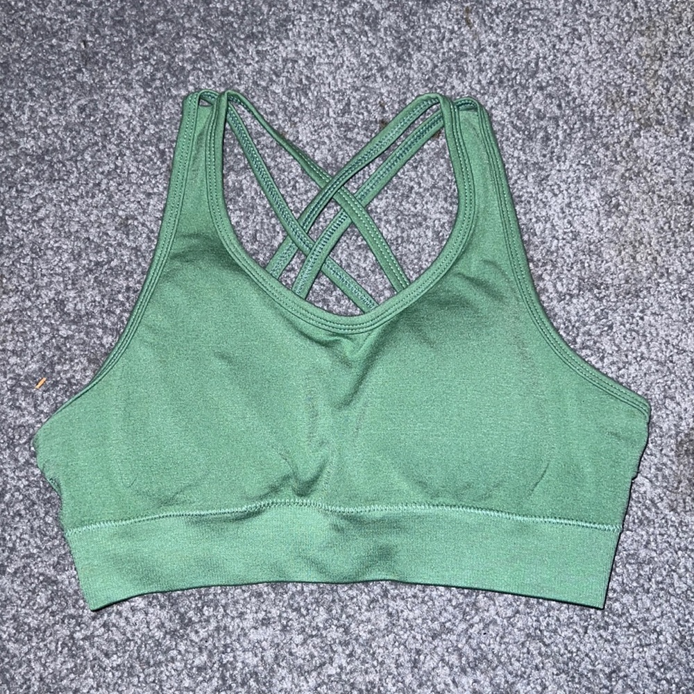 ALPHALETE JADE GREEN SPORTS BRA